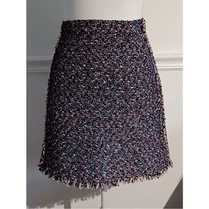 Club Monaco Women’s Tweed Mini Skirt Blue Pink Shimmer. Sz 4. Retail $178